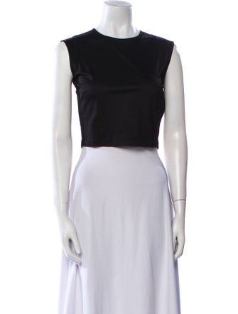 SportMax Crew Neck Sleeveless Crop Top