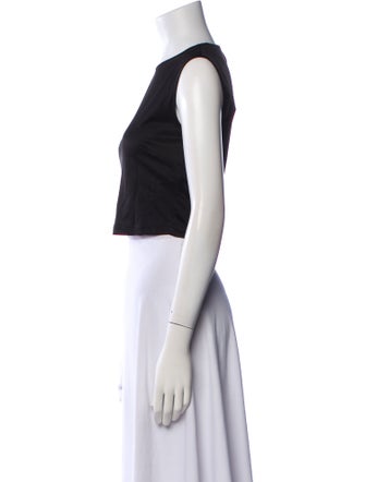 SportMax Crew Neck Sleeveless Crop Top