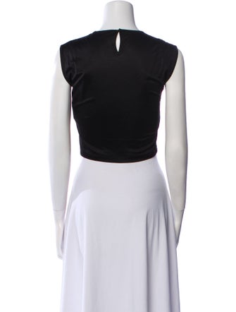 SportMax Crew Neck Sleeveless Crop Top