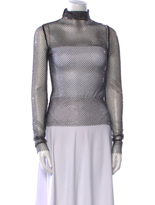 SportMax Printed Mock Neck Top