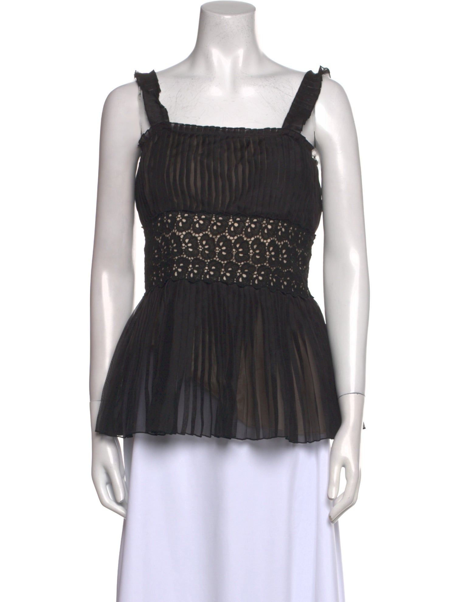 SportMax Silk Square Neckline Top