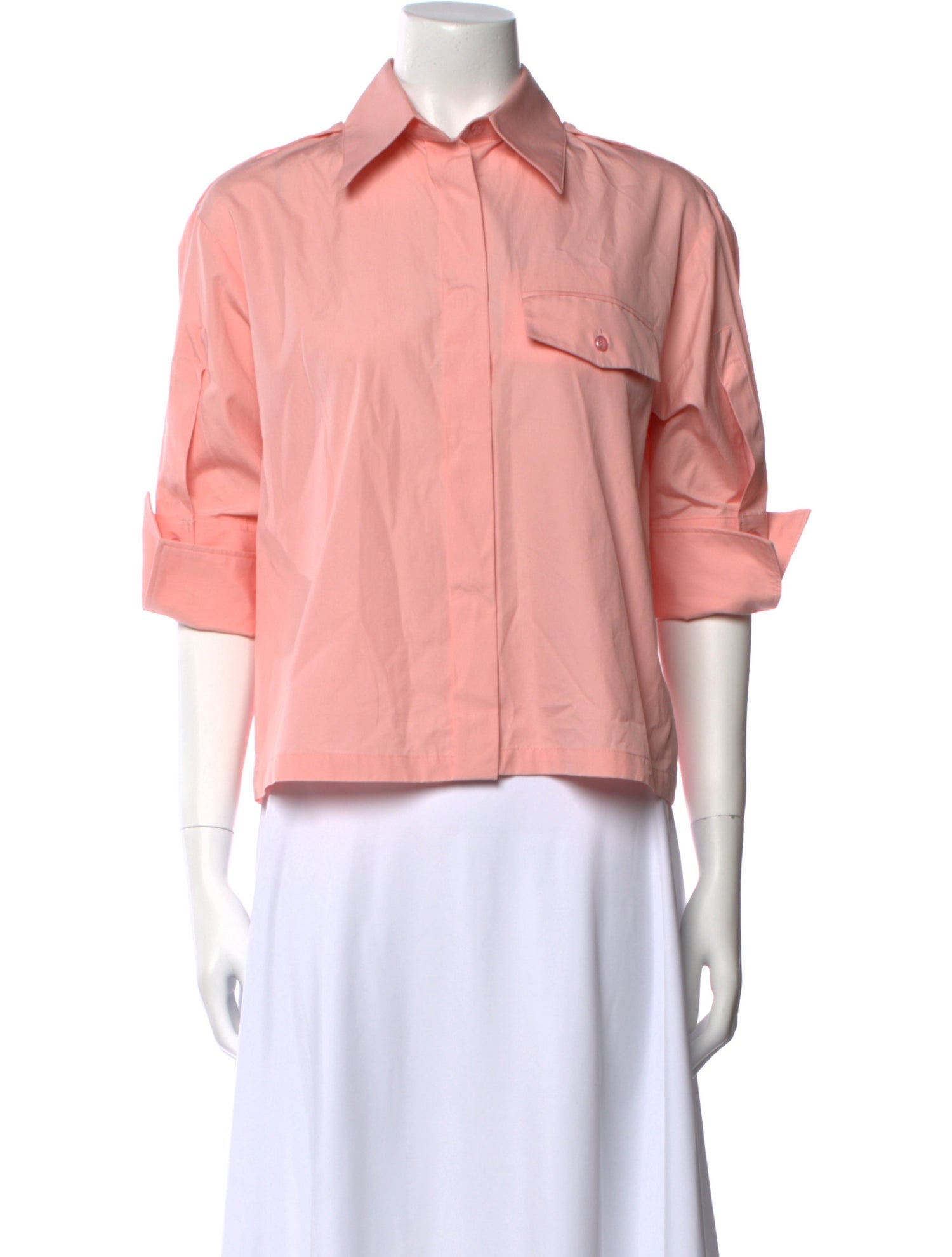 SportMax Three-Quarter Sleeve Button-Up Top