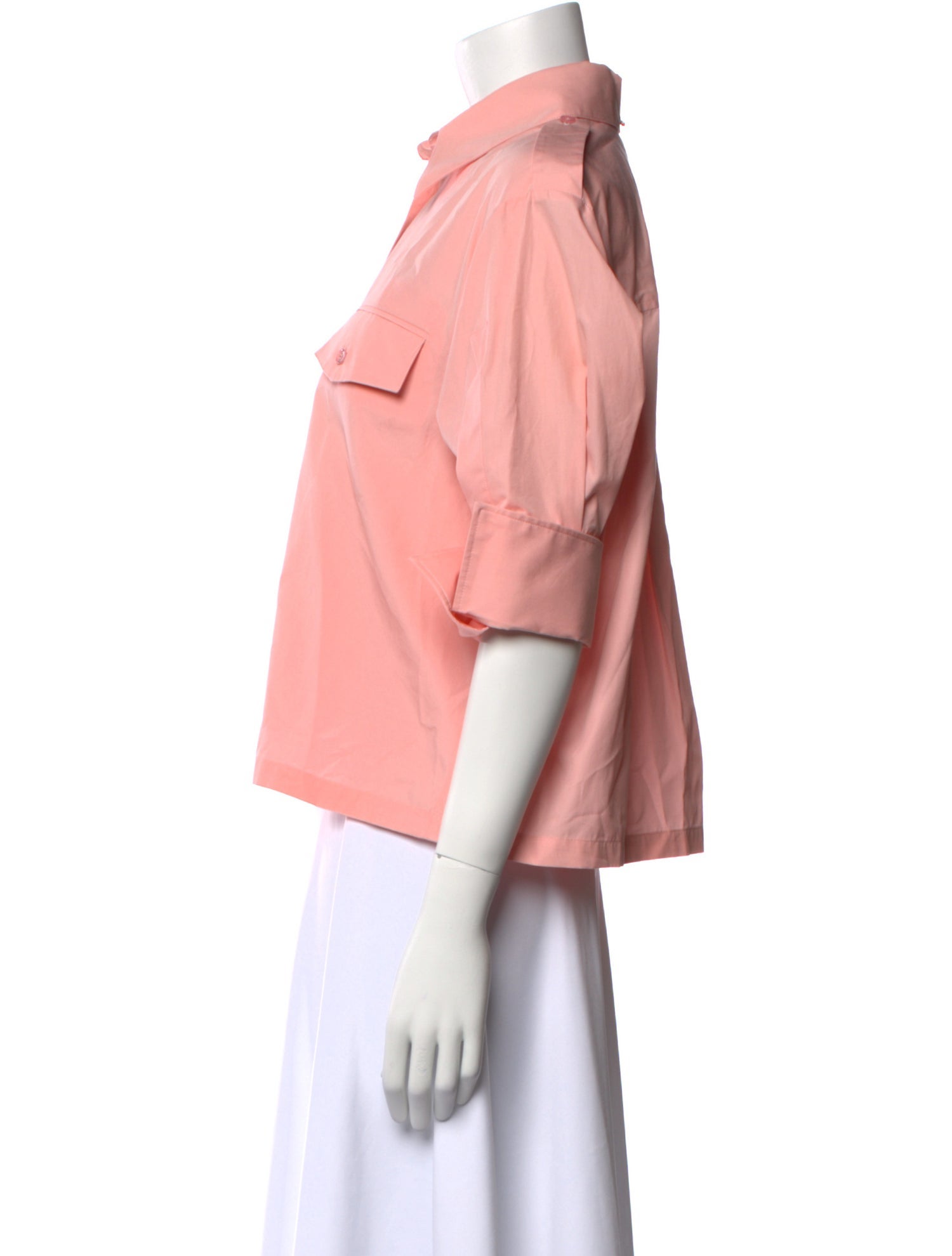 SportMax Three-Quarter Sleeve Button-Up Top