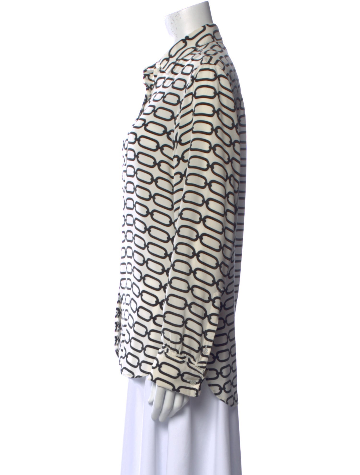 SportMax Printed Long Sleeve Button-Up Top