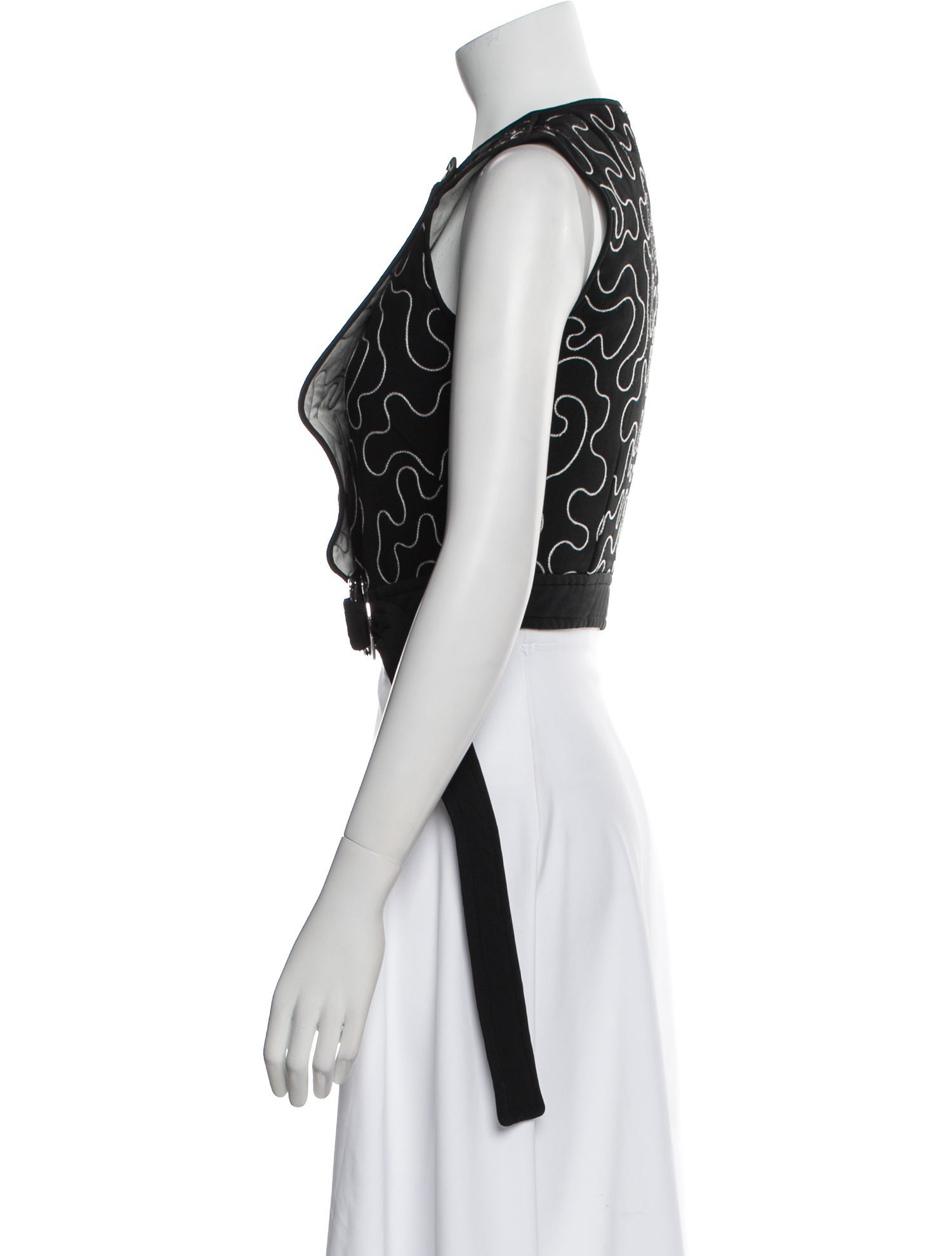 SportMax Printed Crew Neck Crop Top