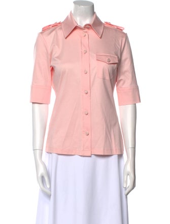 SportMax Three-Quarter Sleeve Button-Up Top
