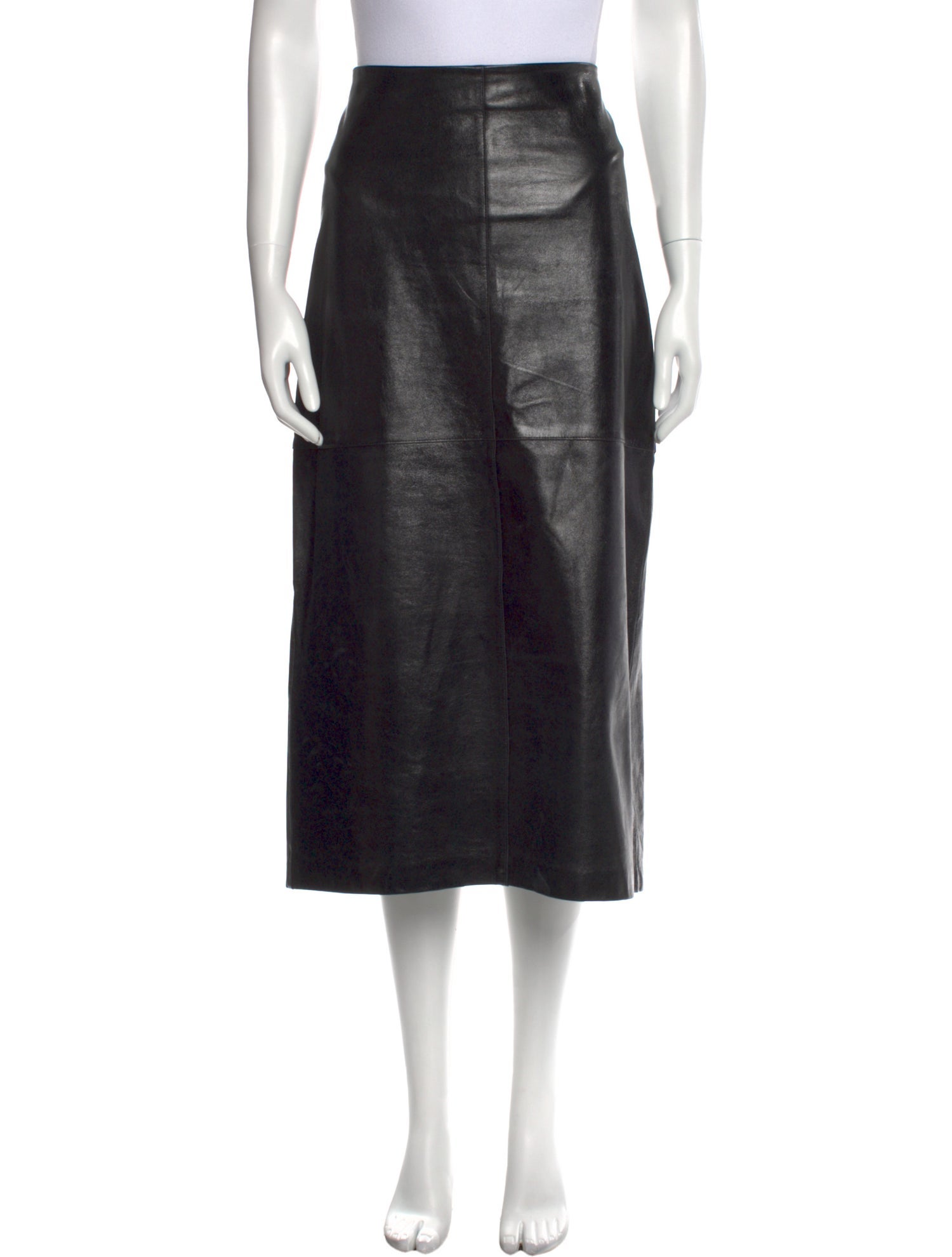 SportMax Lamb Leather Midi Length Skirt