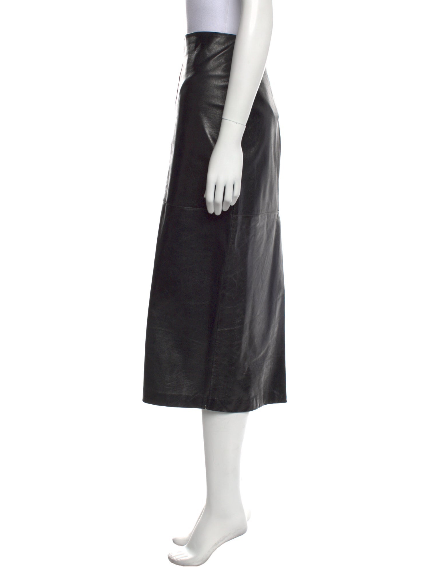 SportMax Lamb Leather Midi Length Skirt