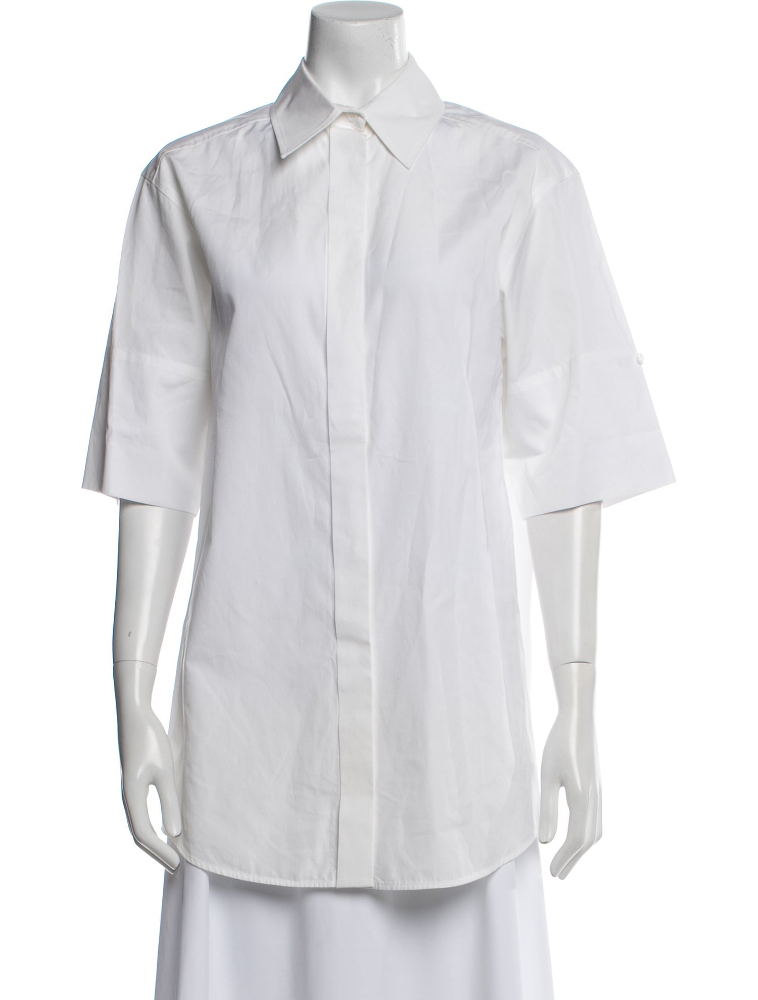 SportMax Three-Quarter Sleeve Button-Up Top