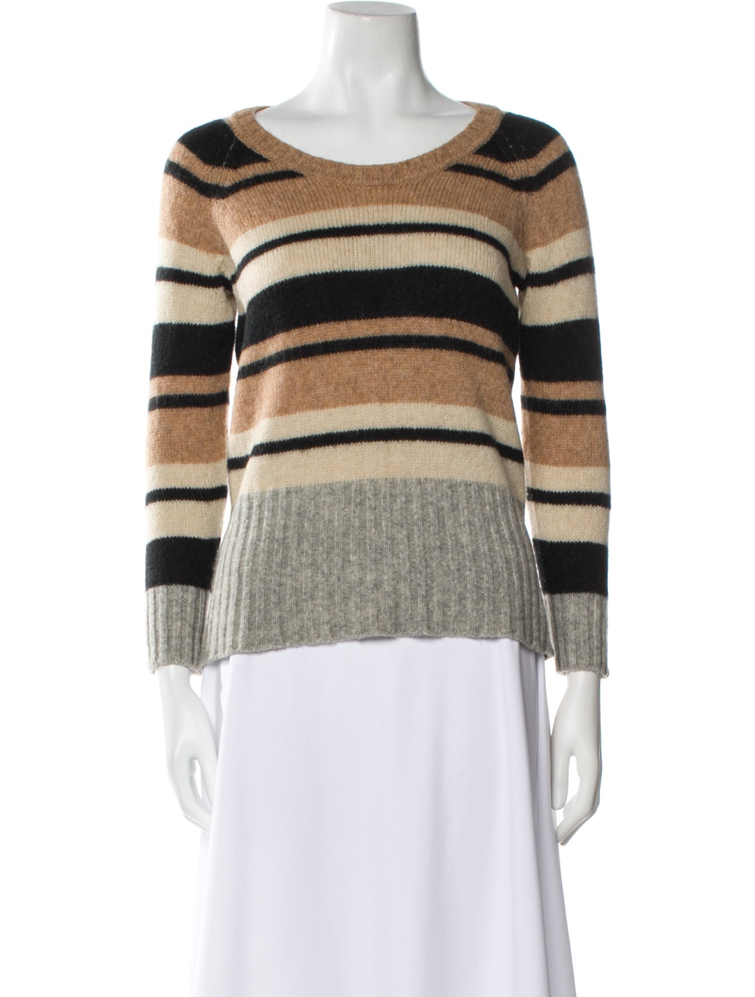 SportMax Striped Scoop Neck Sweater