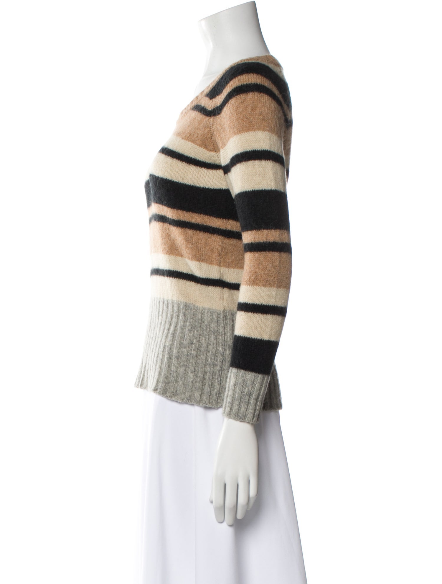 SportMax Striped Scoop Neck Sweater