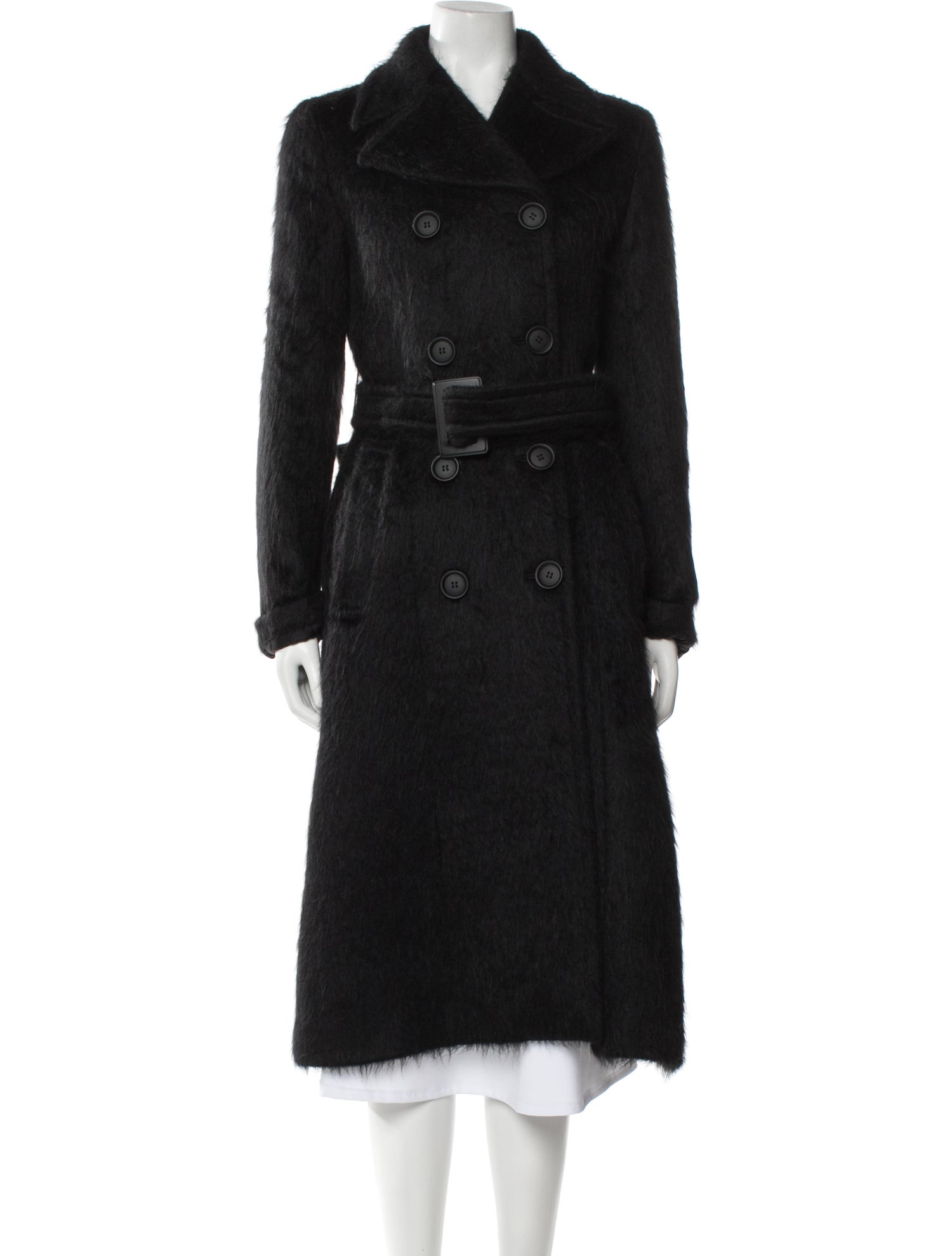 SportMax Virgin Wool Faux Fur Coat