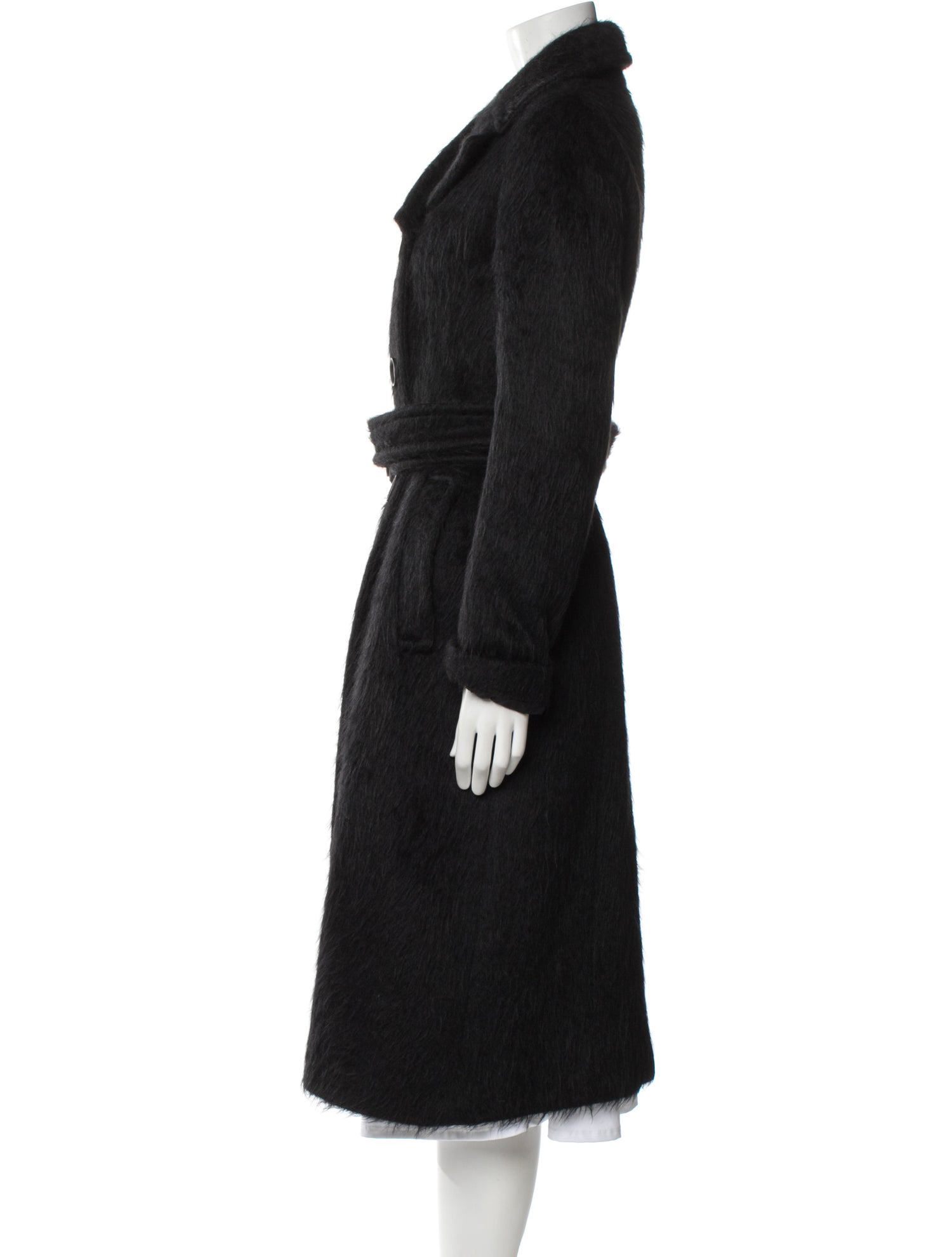 SportMax Virgin Wool Faux Fur Coat