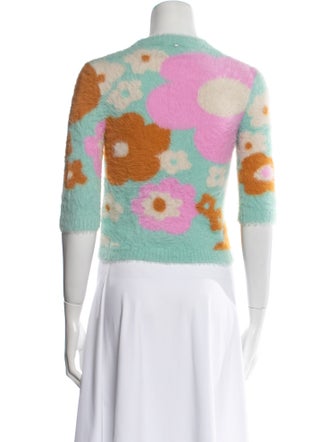 SportMax Floral Print Crew Neck Sweater