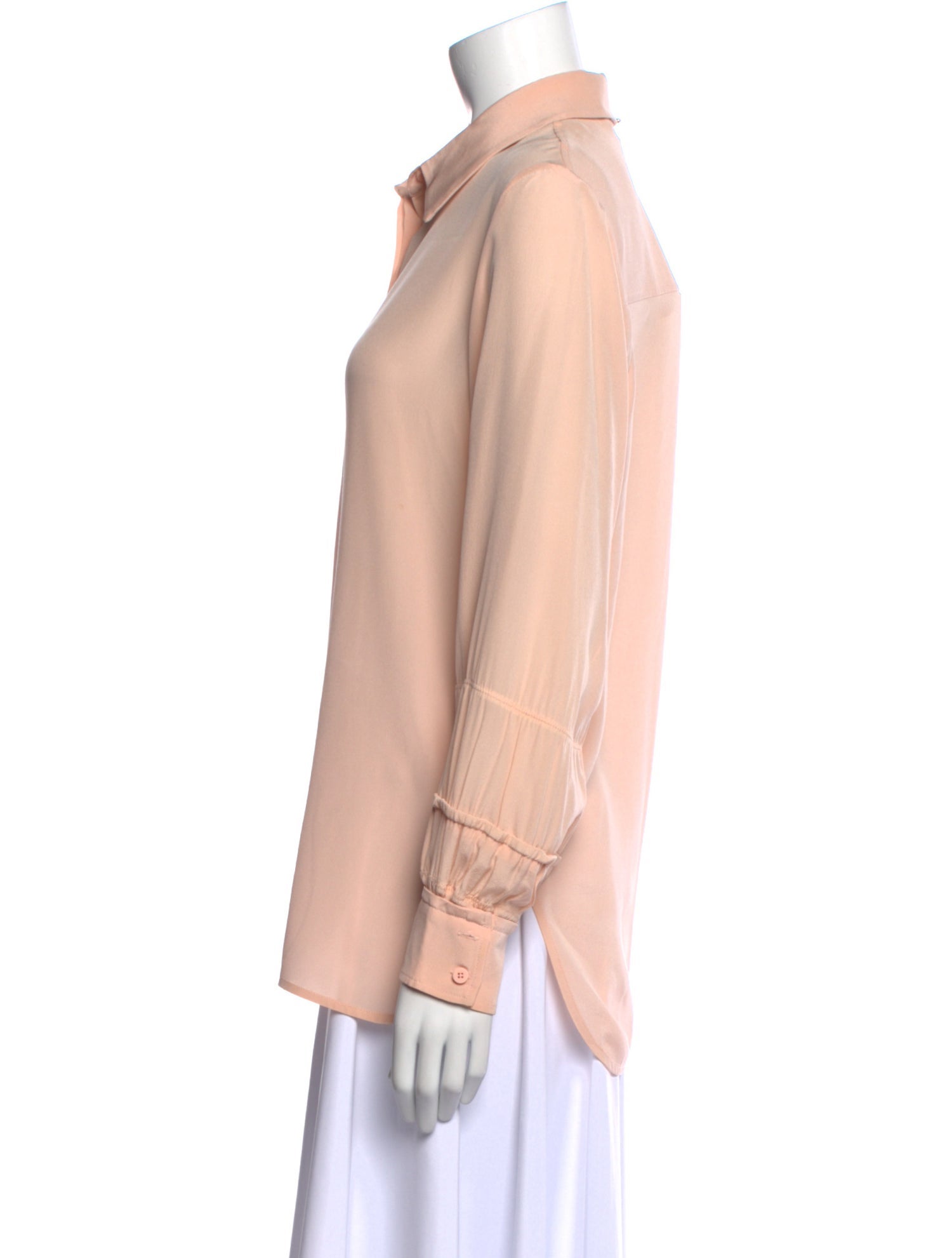 SportMax Silk Long Sleeve Button-Up Top