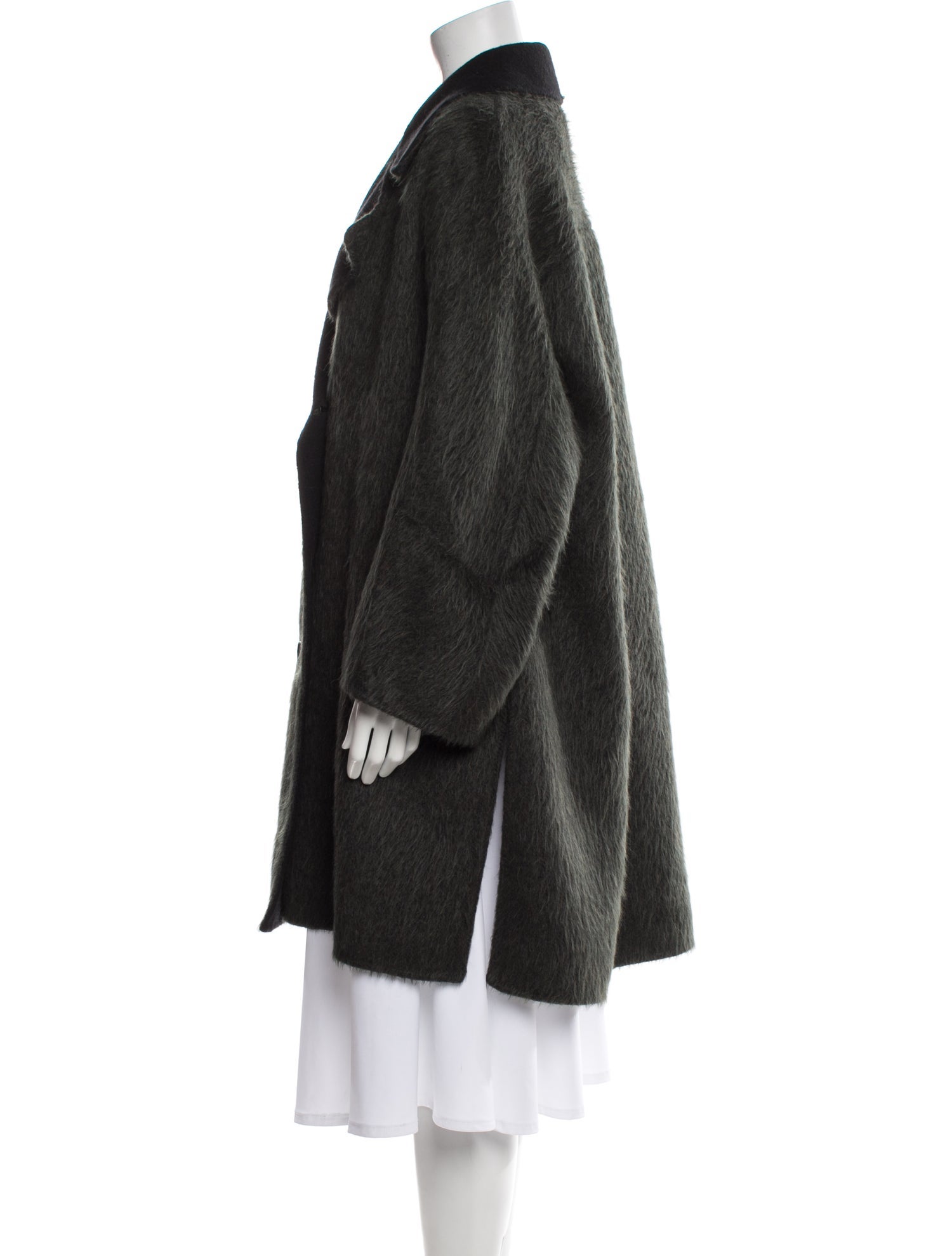 SportMax Virgin Wool Faux Fur Coat