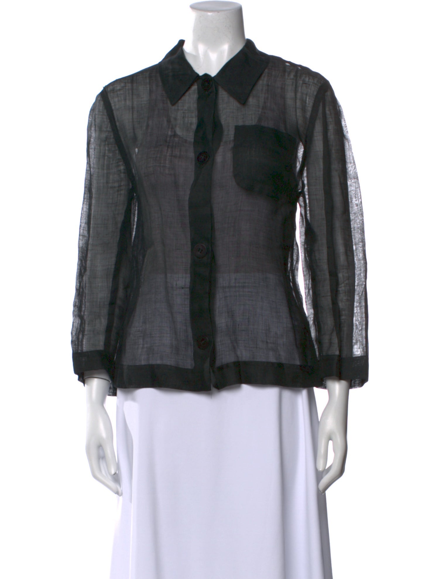 SportMax Three-Quarter Sleeve Button-Up Top