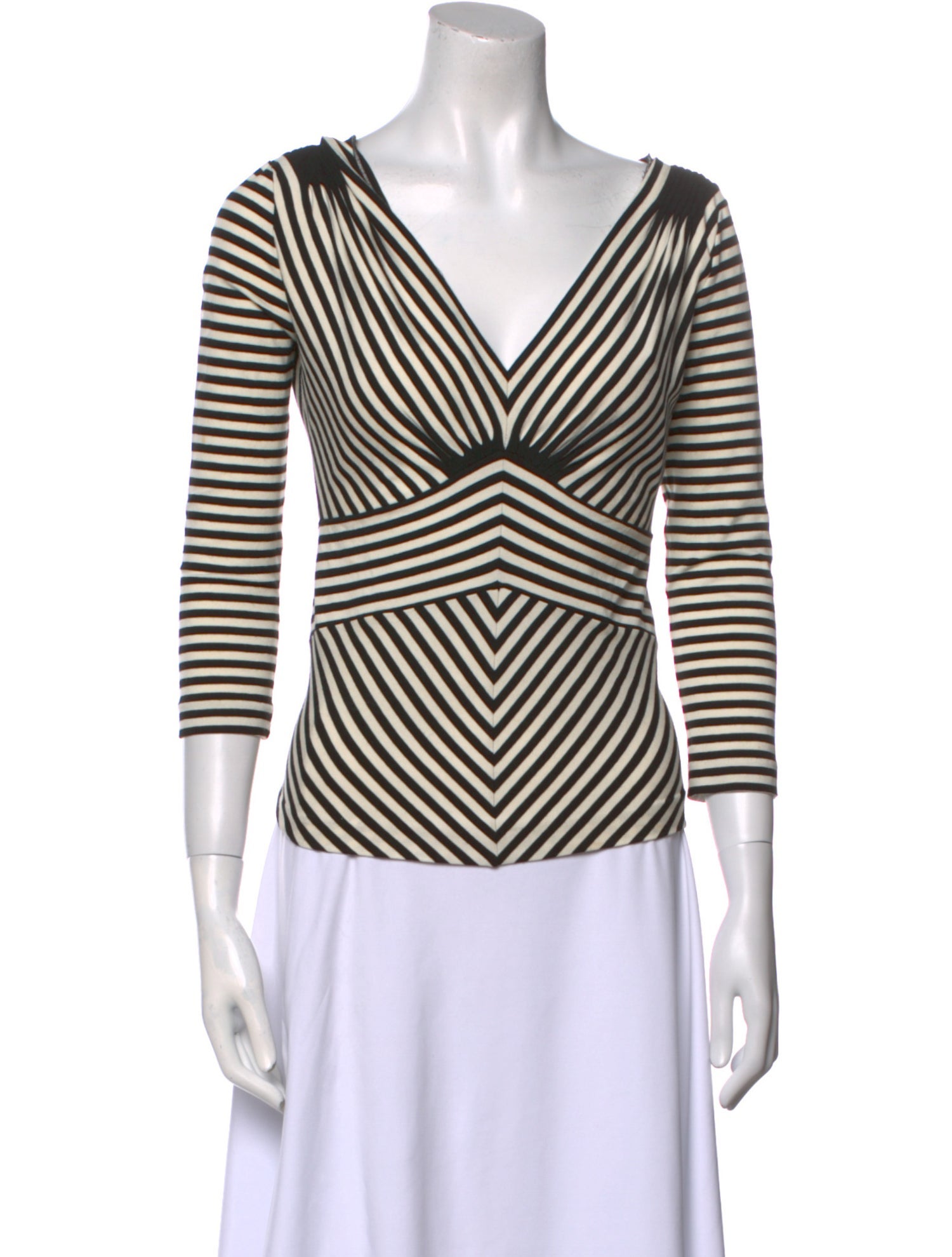 SportMax Striped V-Neck Top