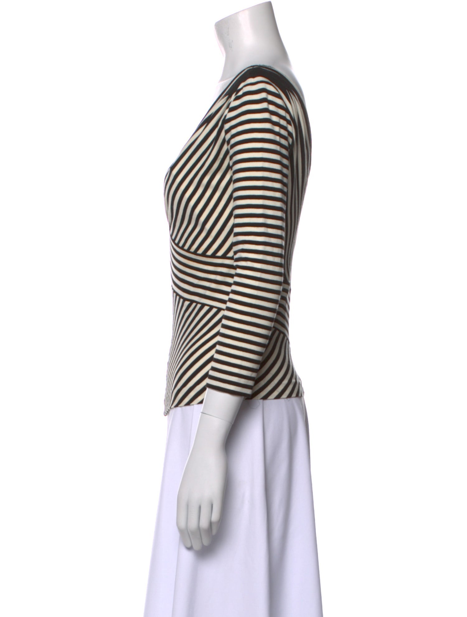 SportMax Striped V-Neck Top