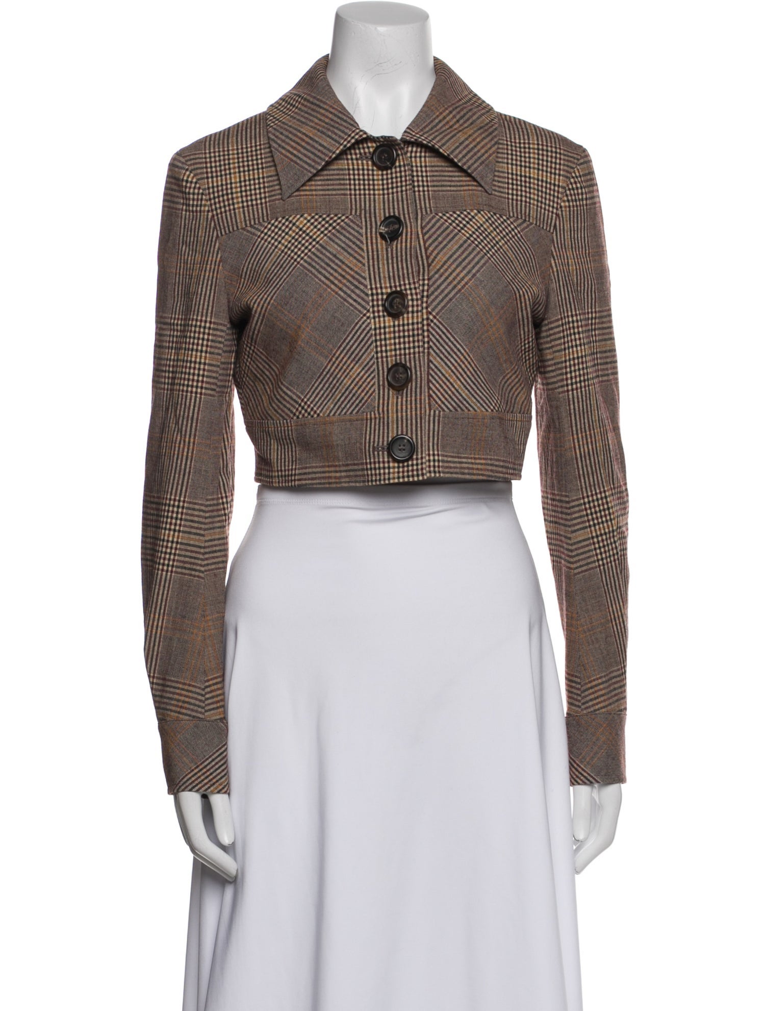 SportMax Plaid Print Biker Jacket