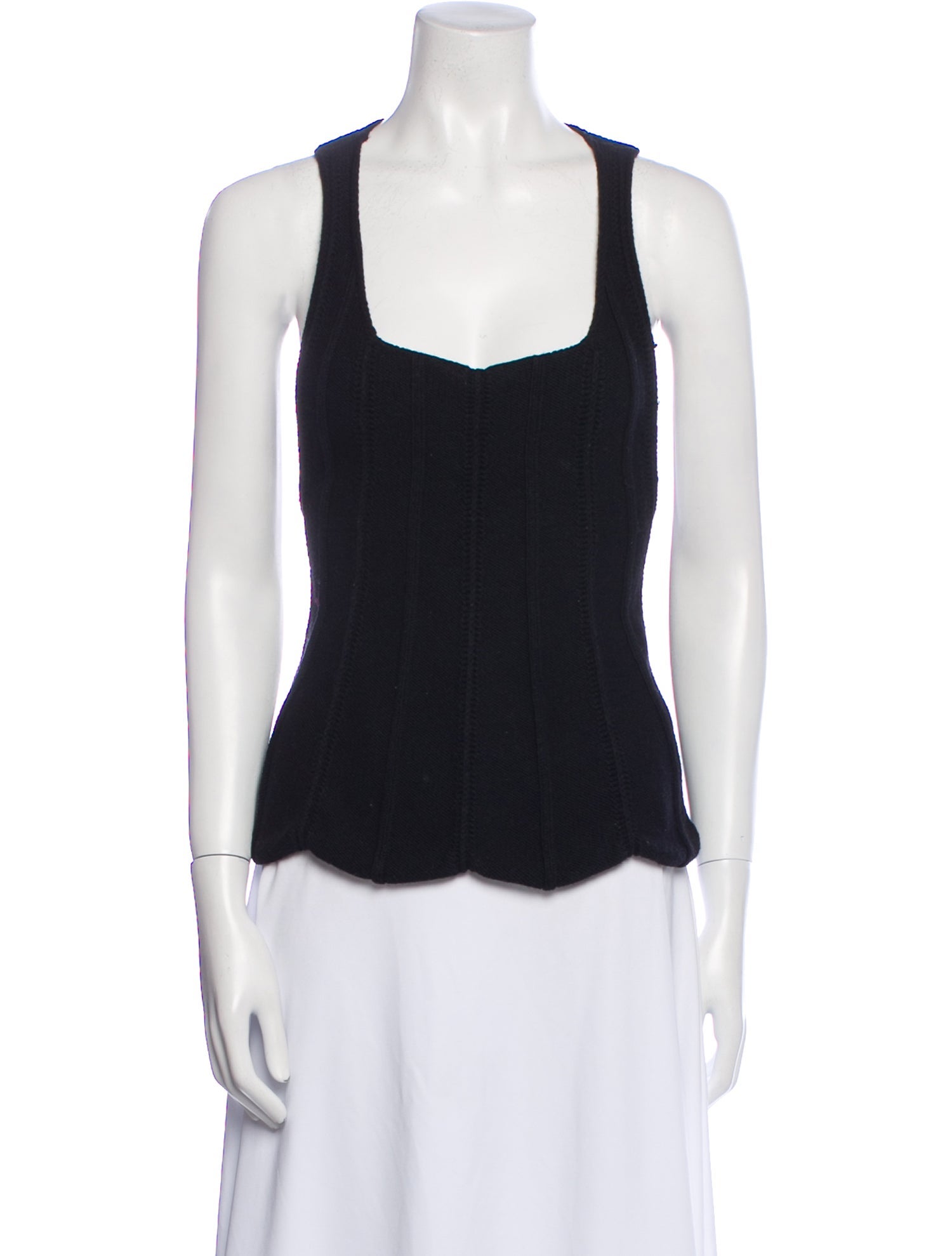 SportMax Virgin Wool Square Neckline Top
