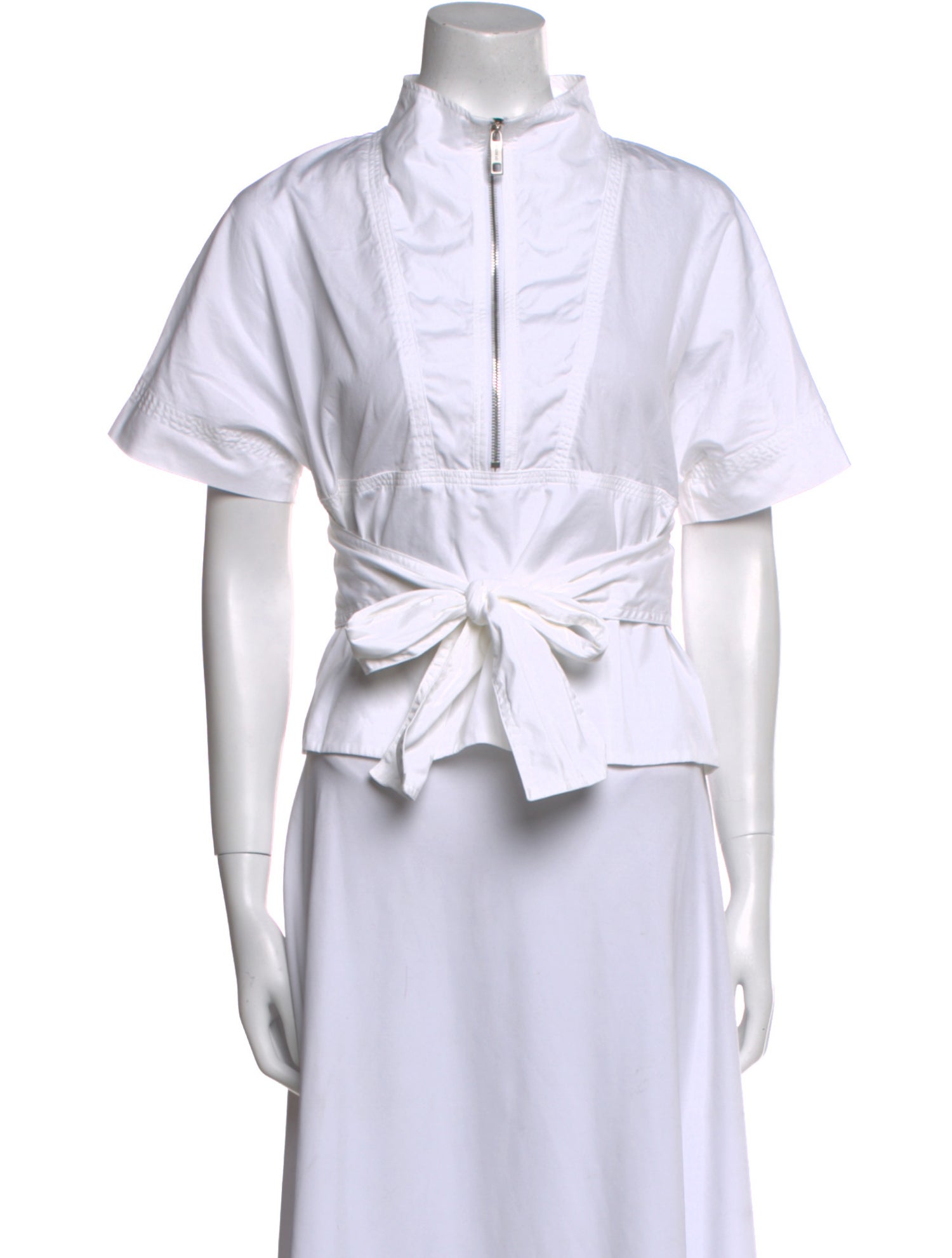 SportMax Mock Neck Short Sleeve Crop Top