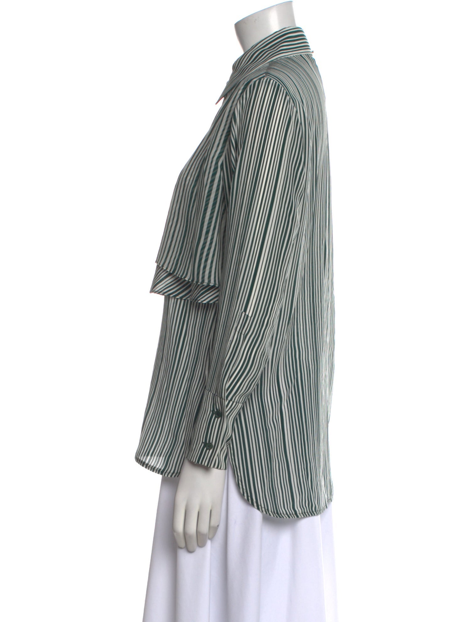 SportMax Silk Striped Button-Up Top