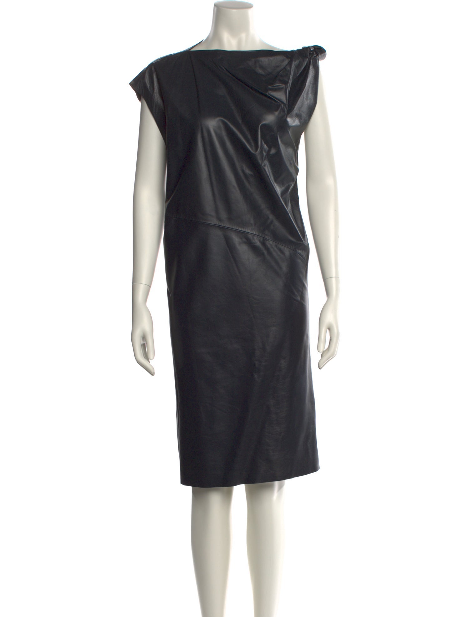 SportMax Leather Knee-Length Dress