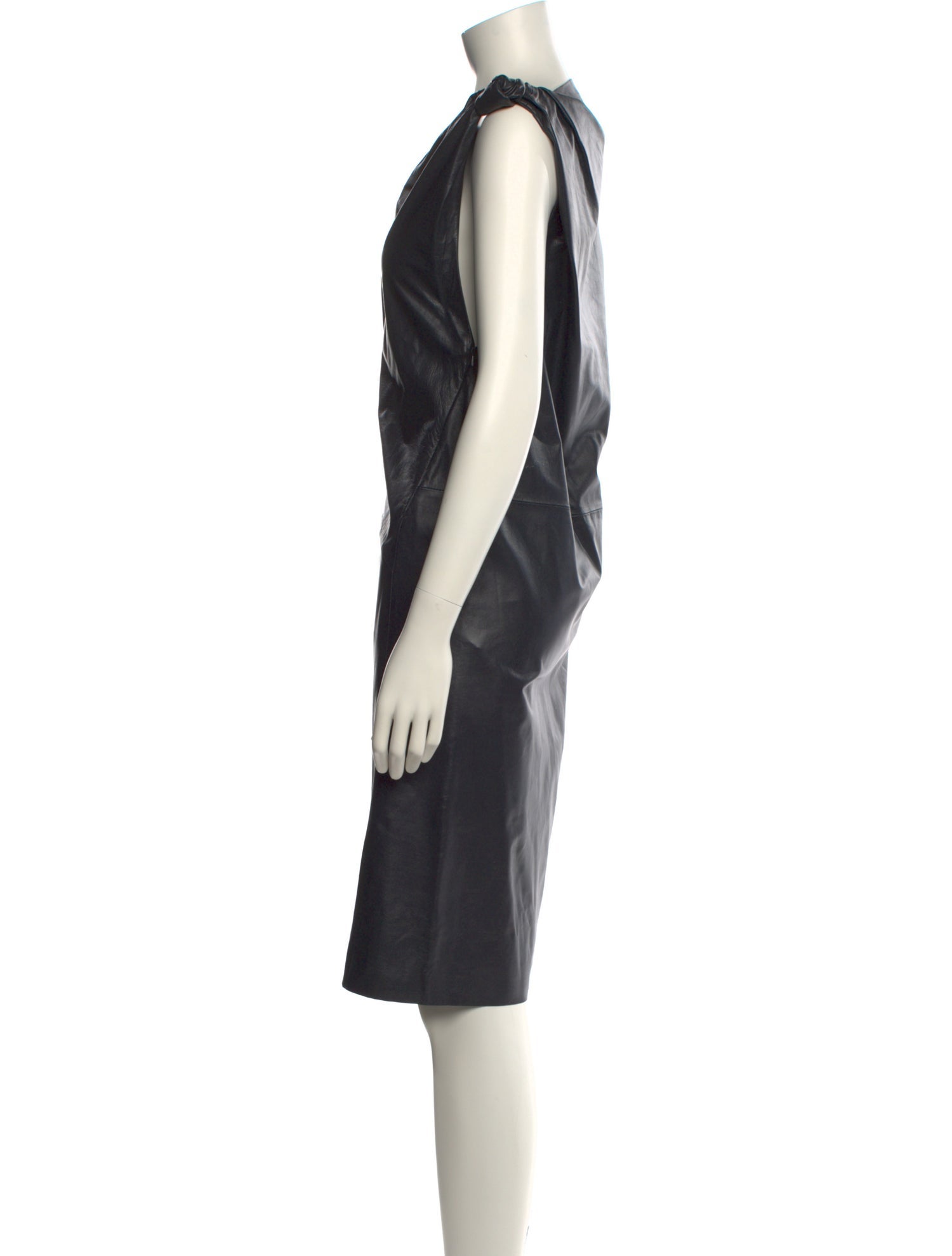 SportMax Leather Knee-Length Dress