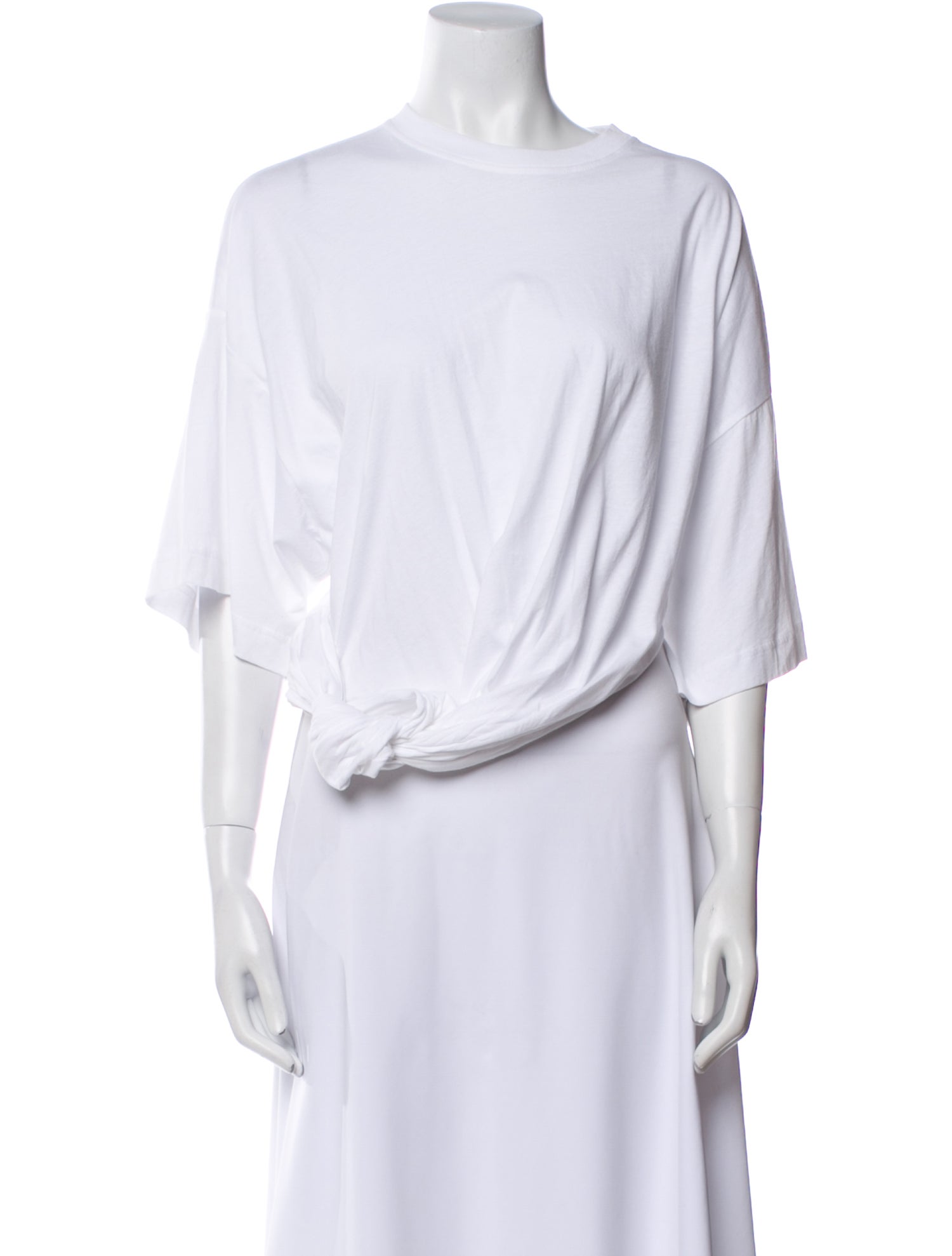 SportMax Crew Neck Three-Quarter Sleeve Crop Top