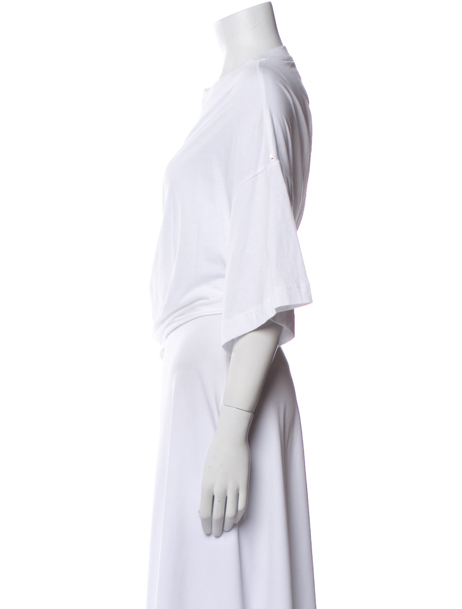 SportMax Crew Neck Three-Quarter Sleeve Crop Top