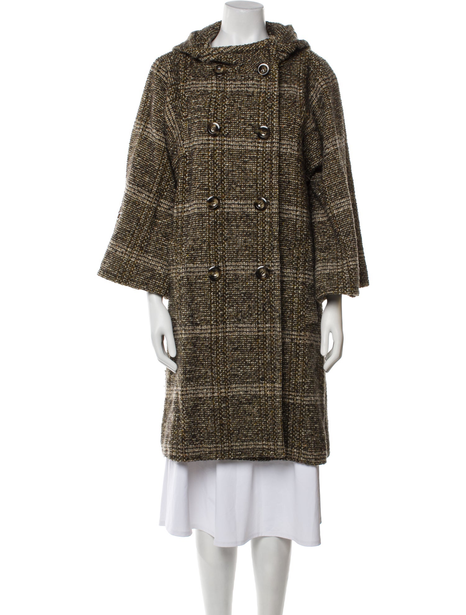 SportMax Virgin Wool Tweed Pattern Coat