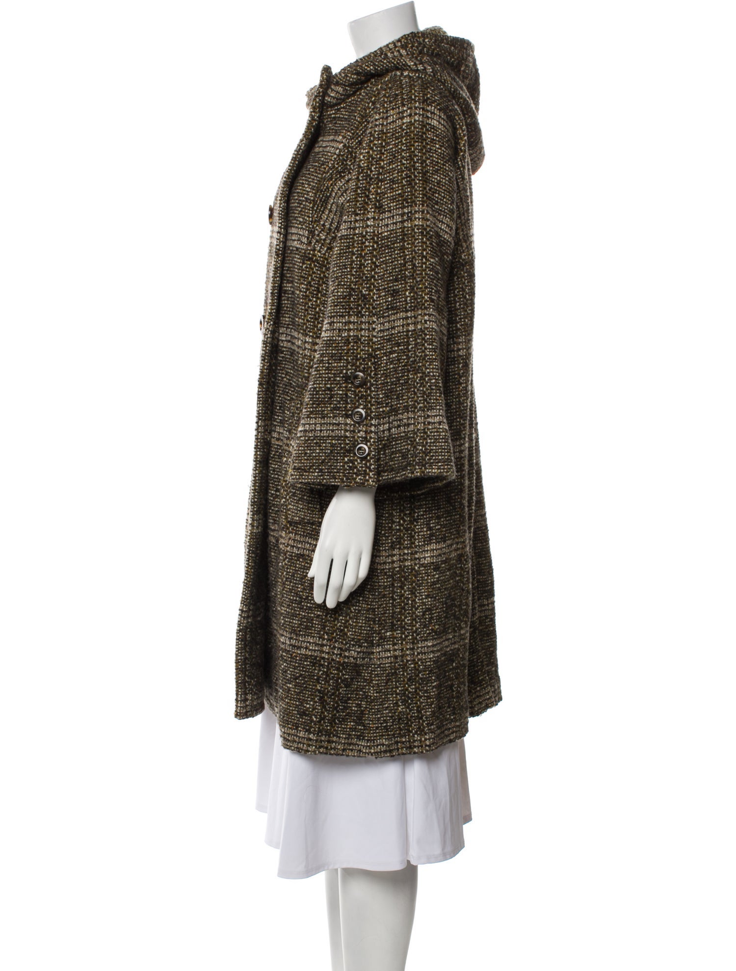 SportMax Virgin Wool Tweed Pattern Coat