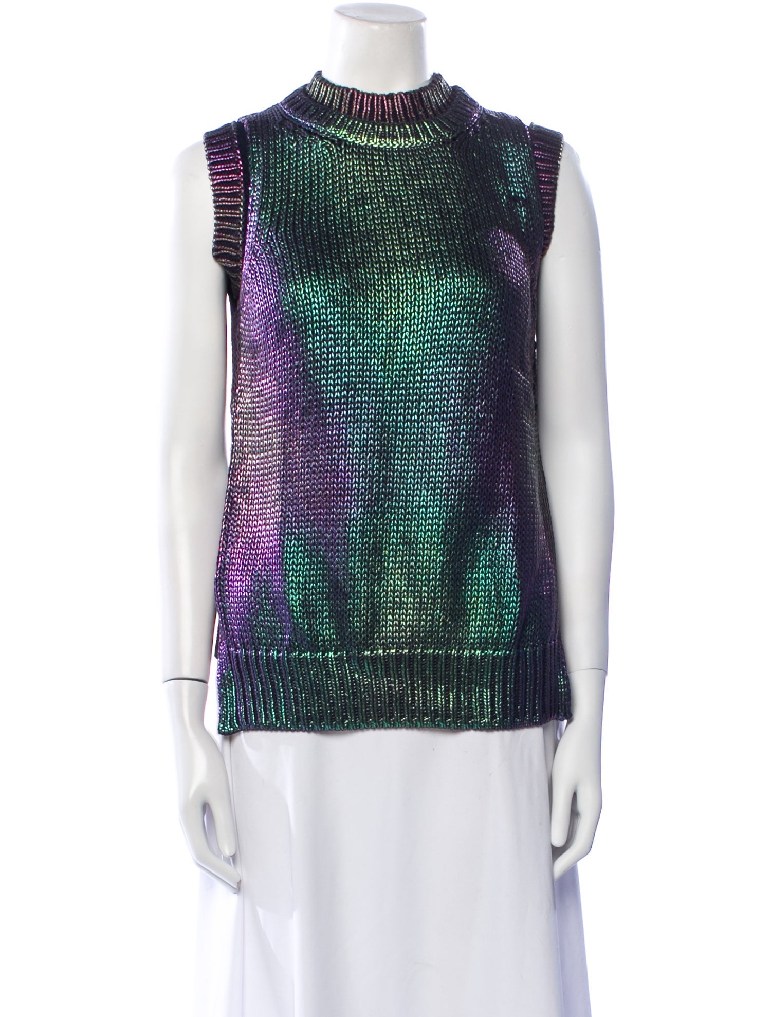SportMax Tie-Dye Print Mock Neck Sweater