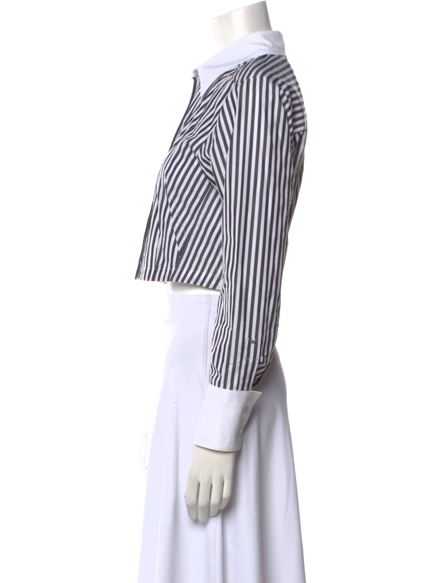 SportMax Striped Long Sleeve Crop Top