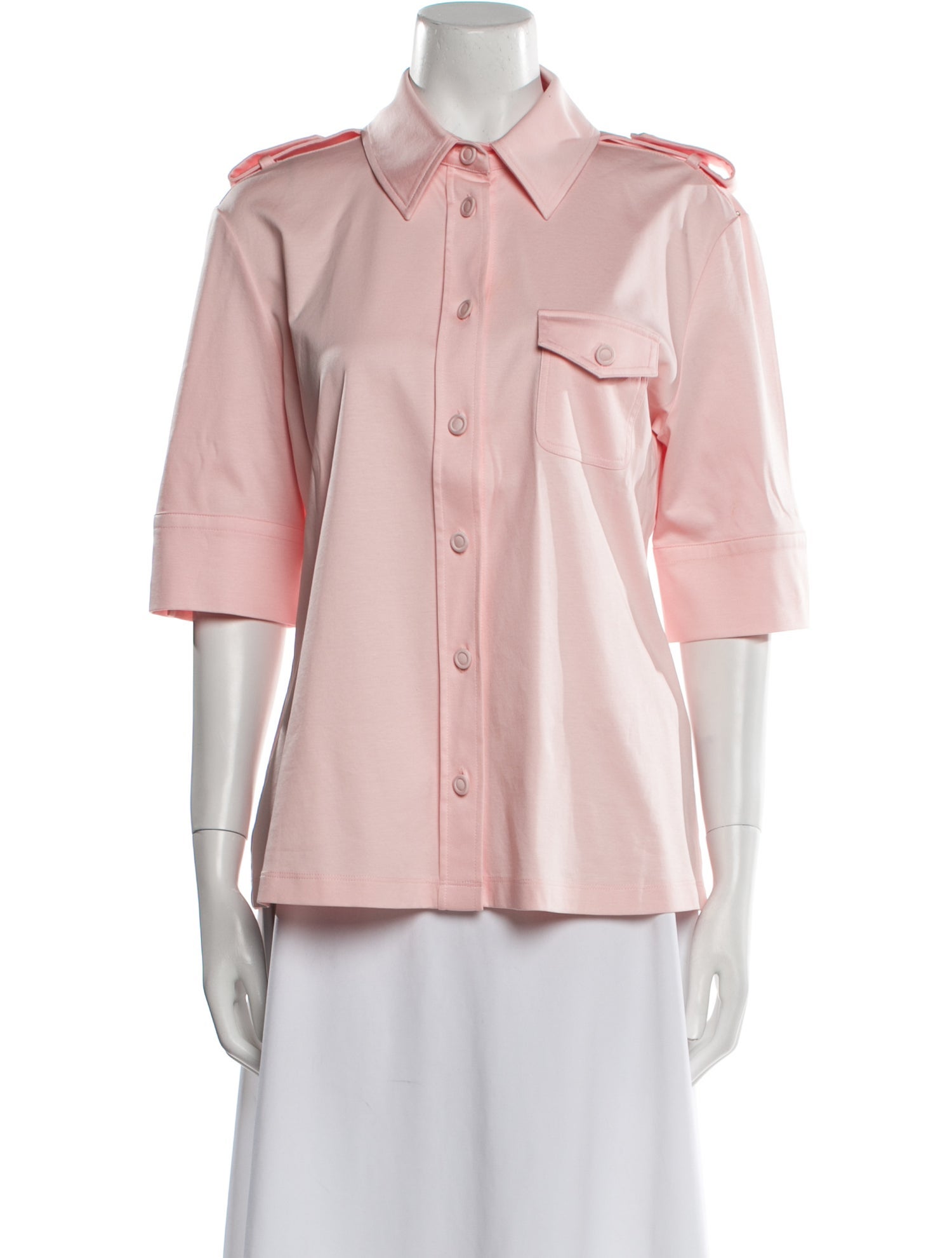 SportMax Three-Quarter Sleeve Button-Up Top