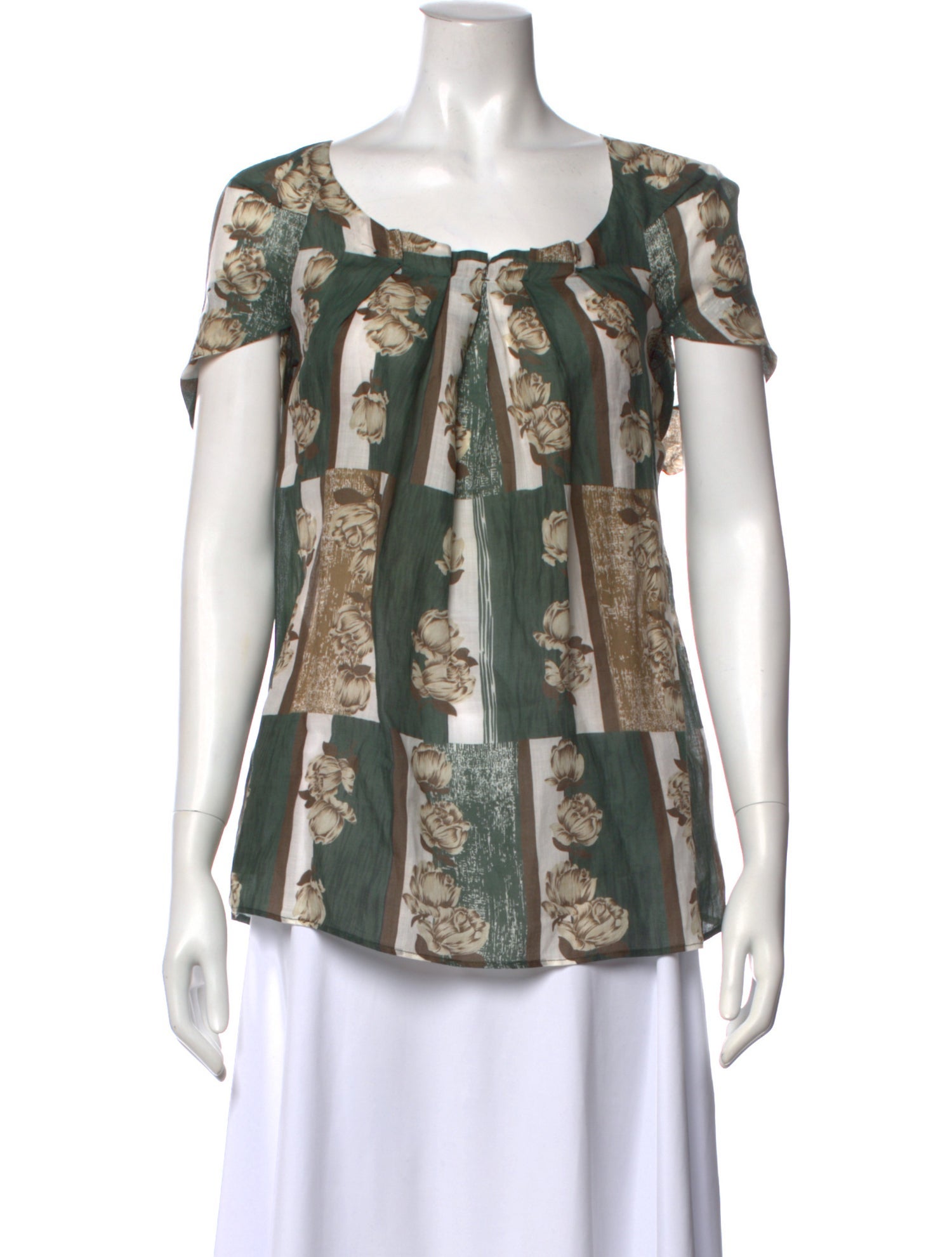 SportMax Floral Print Scoop Neck Blouse