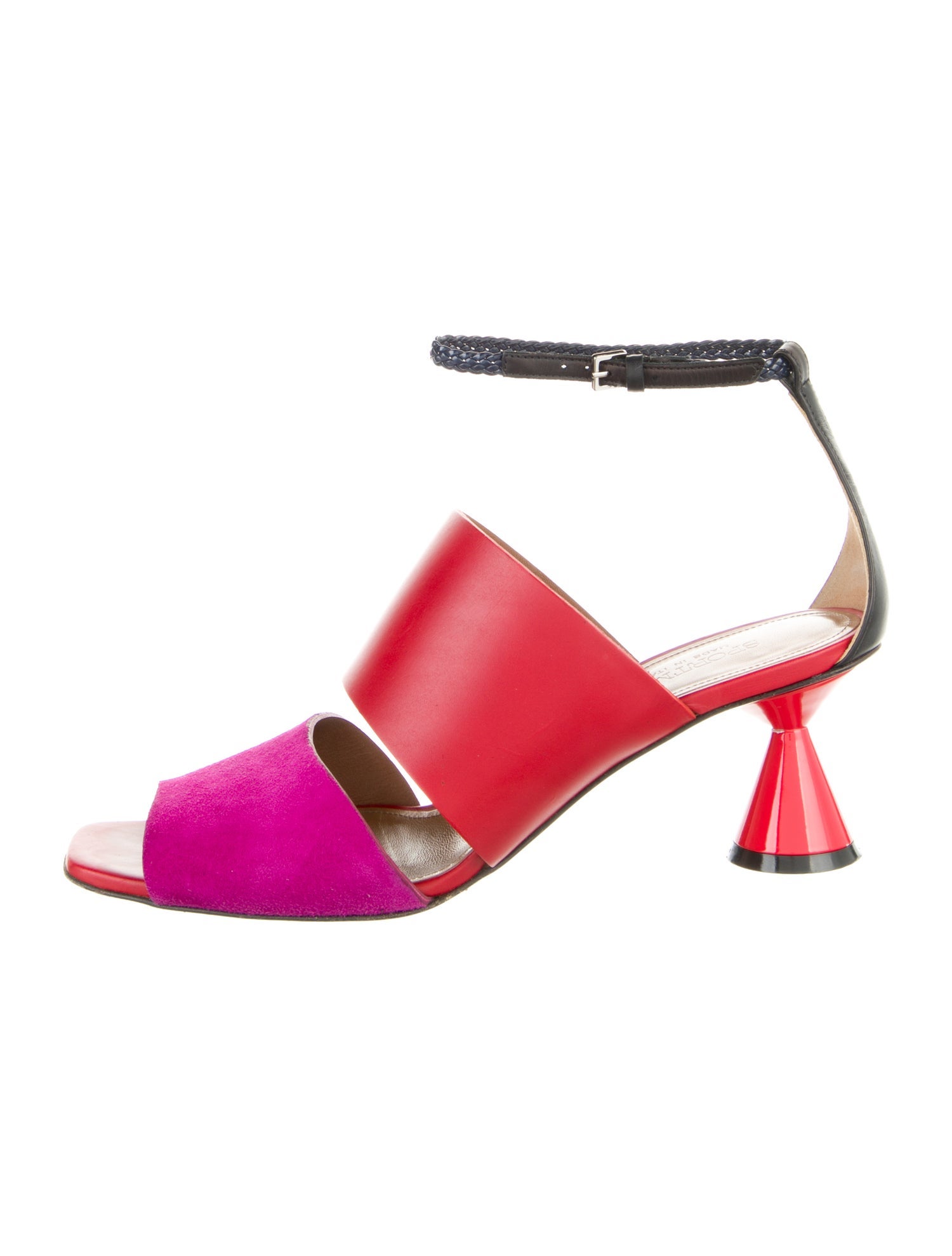SportMax Leather Colorblock Pattern Sandals