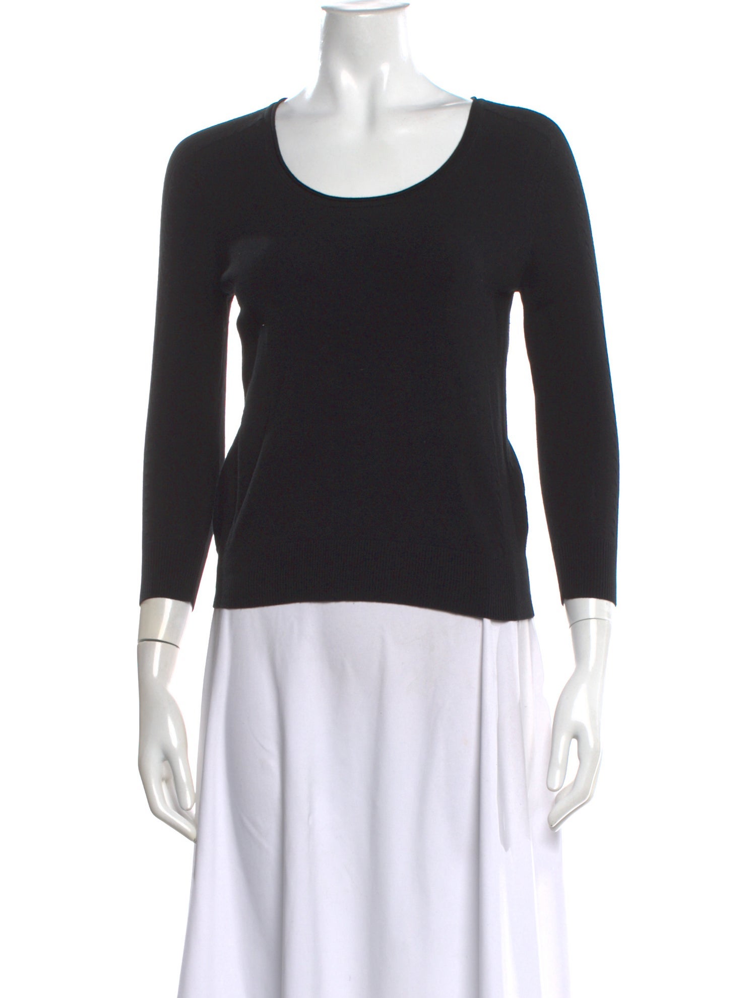 SportMax Scoop Neck Three-Quarter Sleeve Top