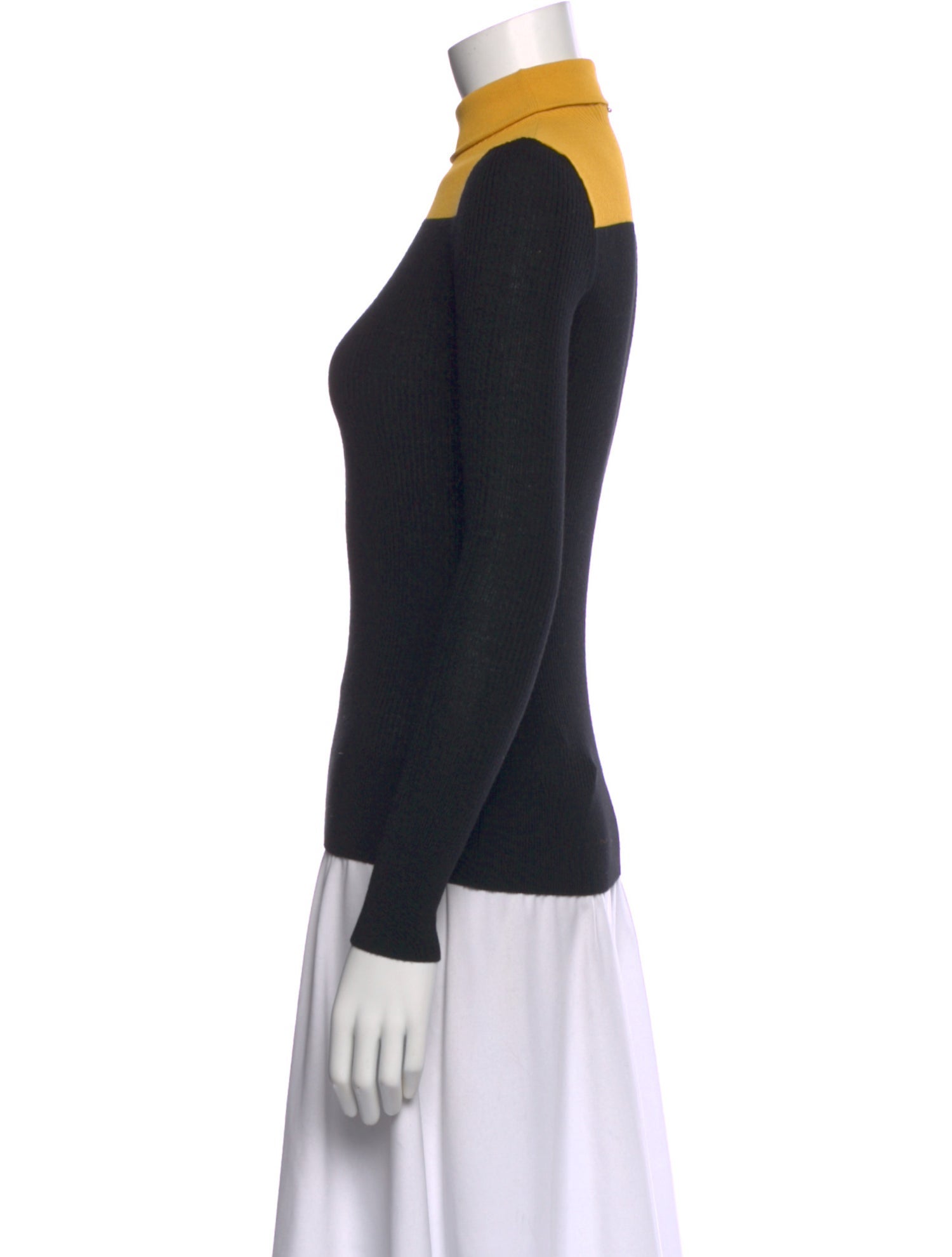 SportMax Colorblock Pattern Turtleneck Top