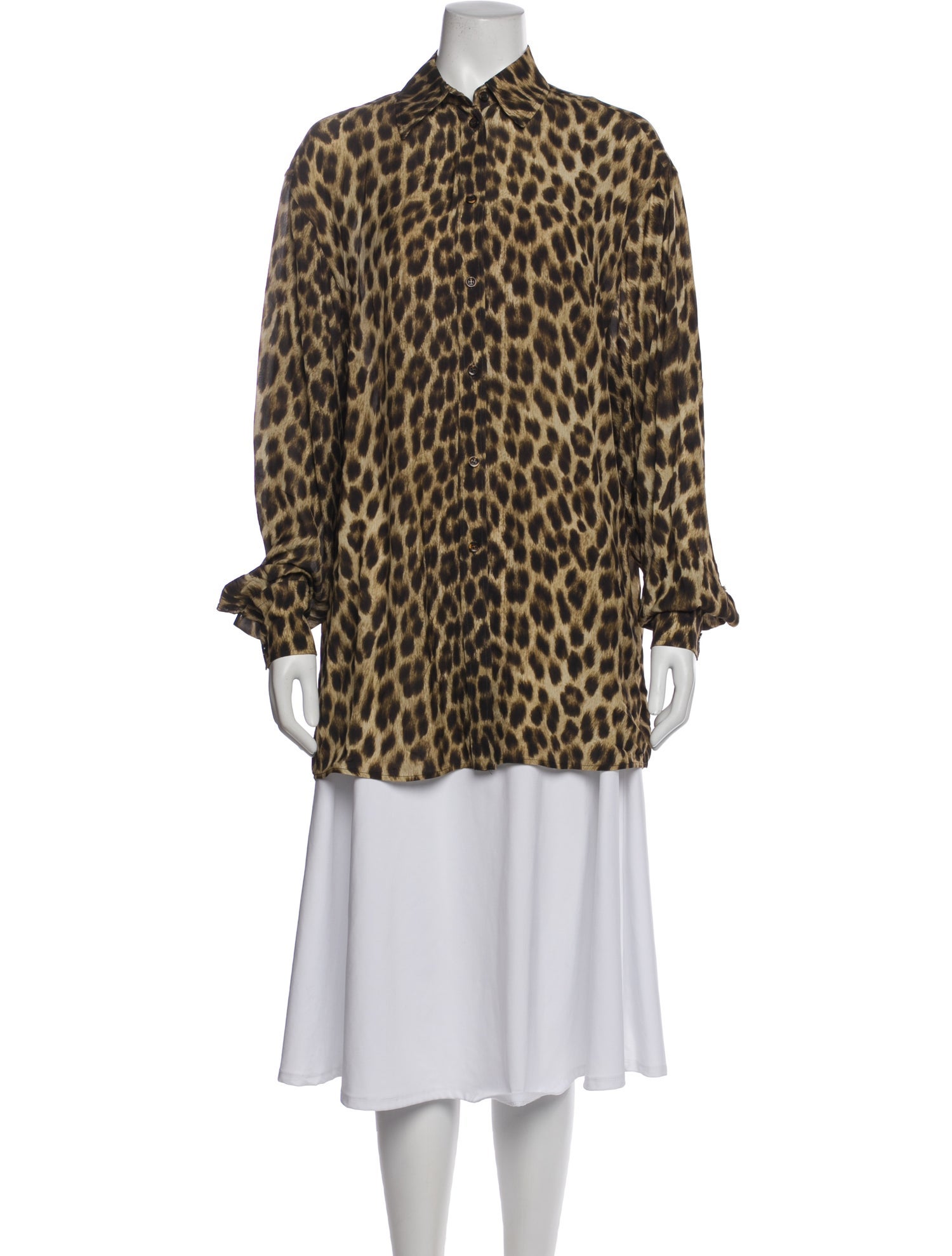 SportMax Animal Print Long Sleeve Blouse