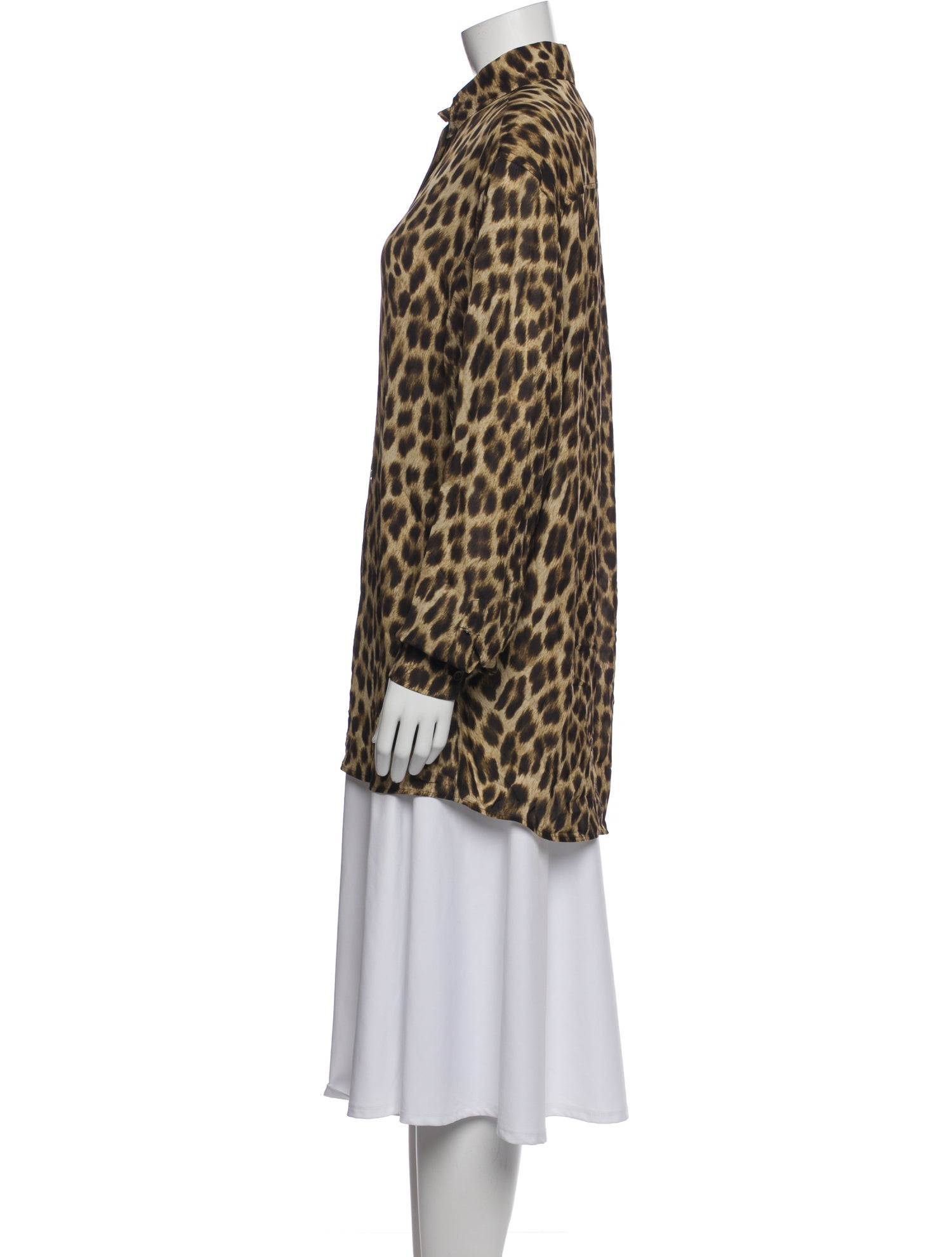SportMax Animal Print Long Sleeve Blouse