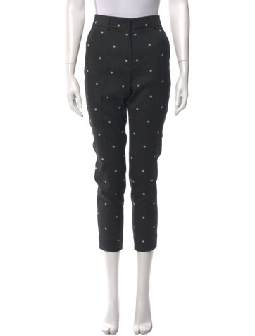Pre-owned Sportmax Polka Dot Print Straight Leg Pants In Multi