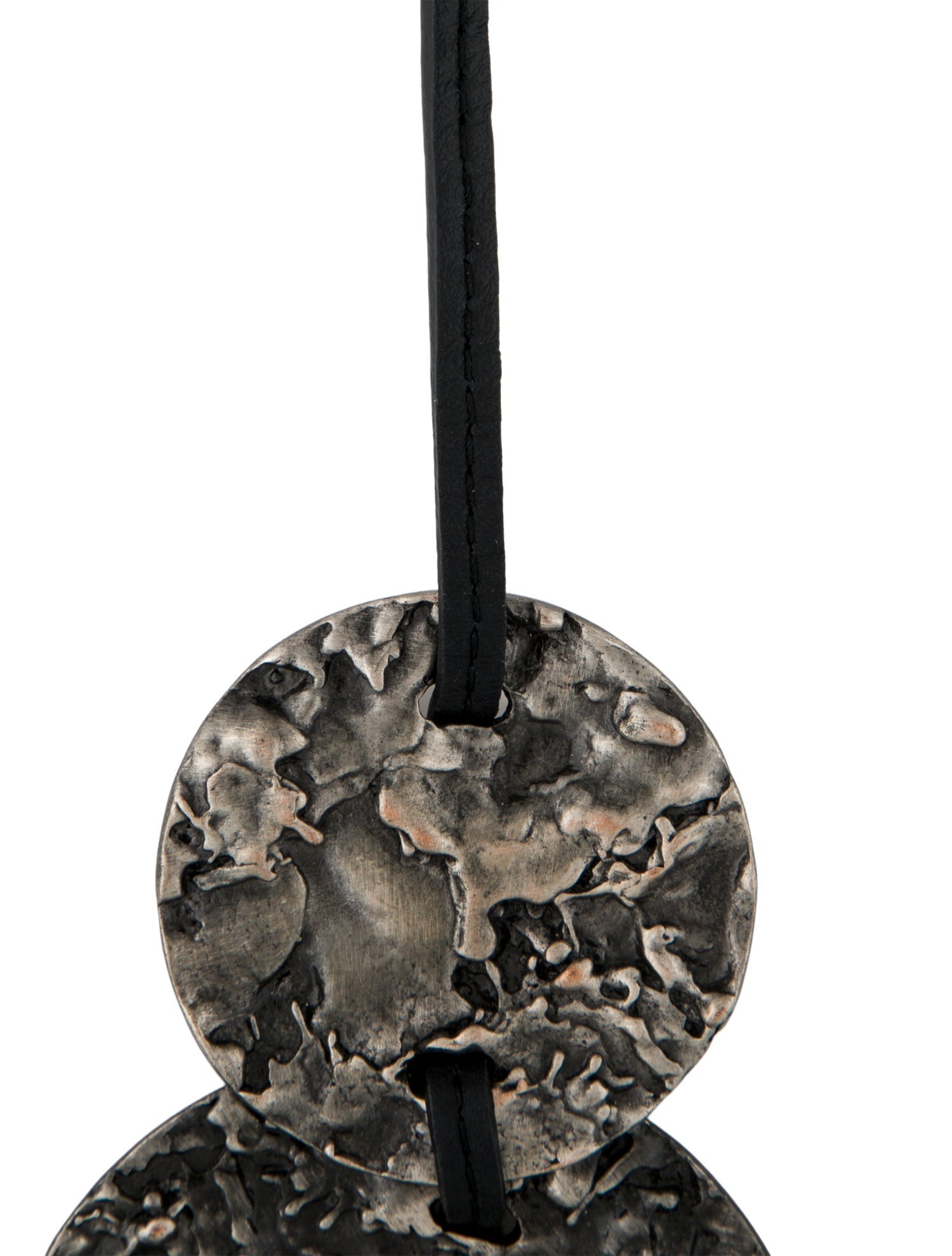 SportMax Leather Textured Circles Bolo Necklace