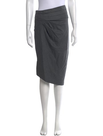 Pre-owned Sportmax Virgin Wool Midi Length Skirt In Grey