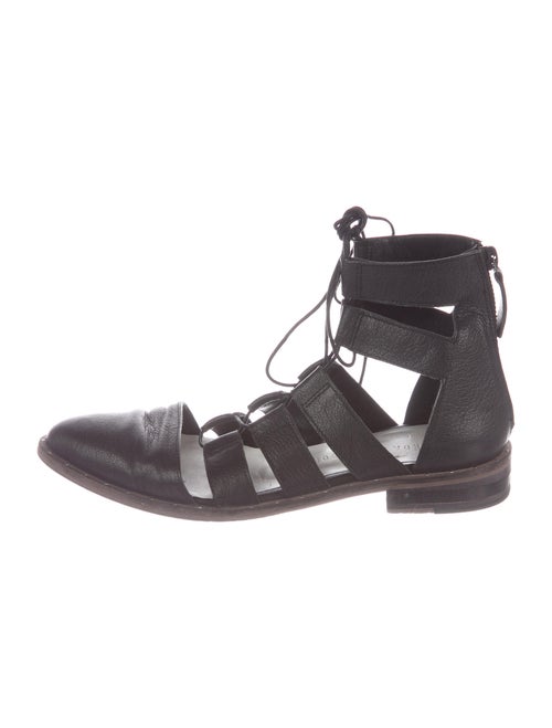 Freda Salvador Ghillie Leather Flats Black