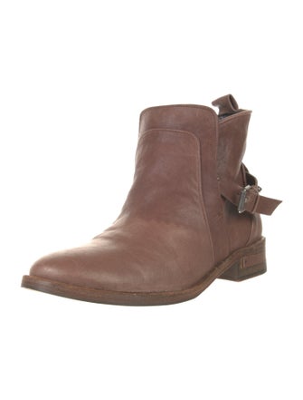 Freda Salvador Leather Studded Accents Moto Boots