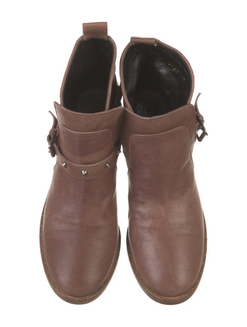 Freda Salvador Leather Studded Accents Moto Boots