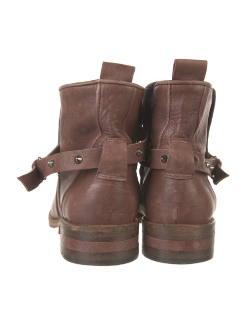 Freda Salvador Leather Studded Accents Moto Boots