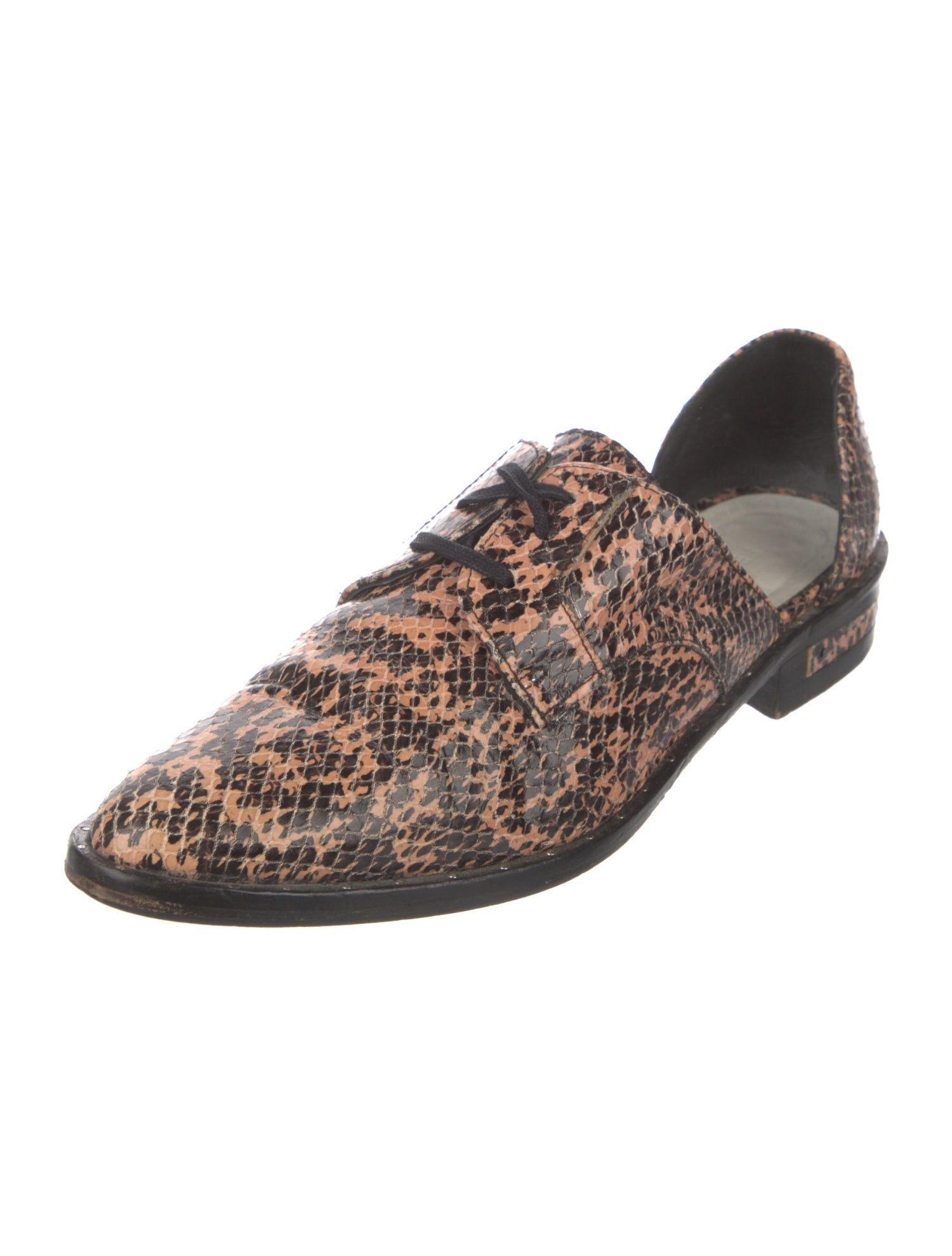 Freda Salvador Embossed Leather Animal Print D'Orsay Flats